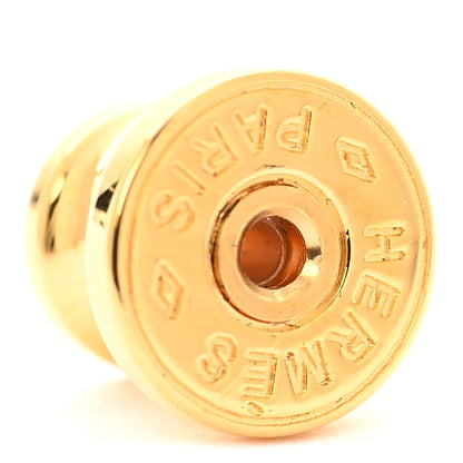 Hermes Gold Lacquered Mini Pop H Earrings Marron Glace 4 of 7