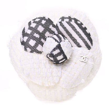 Chanel Fantasy Tweed Camellia Pin Brooch Ivory 1 of 5