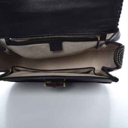 Gucci Calfskin New Bamboo Large Top Handle Bag Black 5 of 12
