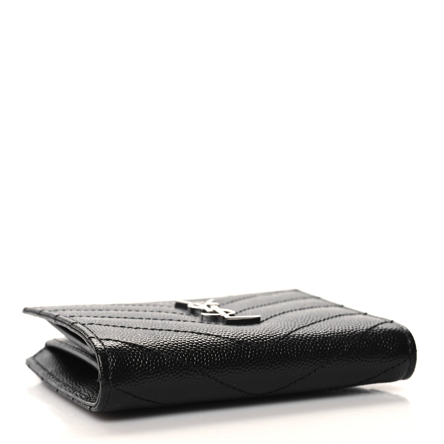 Grain De Poudre Matelasse Chevron Monogram Zipped Card Case Black