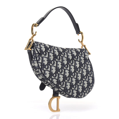 Christian Dior Oblique Mini Saddle Bag Blue 3 of 14