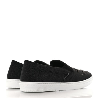 Jimmy Choo Fine Glitter Suede Mens Grove Sneakers 41.5 Black 4 of 7