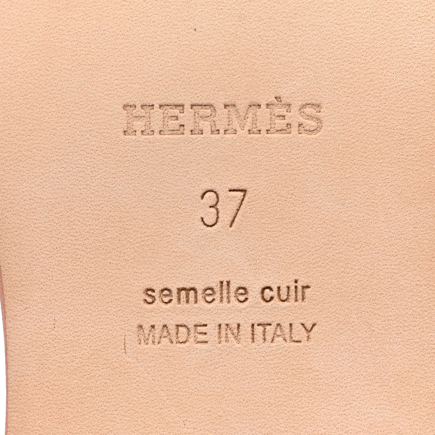 Hermes Box Calfskin Oran Sandals 37 Granit Rose 8 of 9