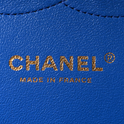 Chanel Lambskin Quilted Jumbo Double Flap Blue 6 of 14