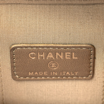 Chanel Lambskin Quilted Mini Pearl Crush Vanity Case With Chain Black 6 of 11