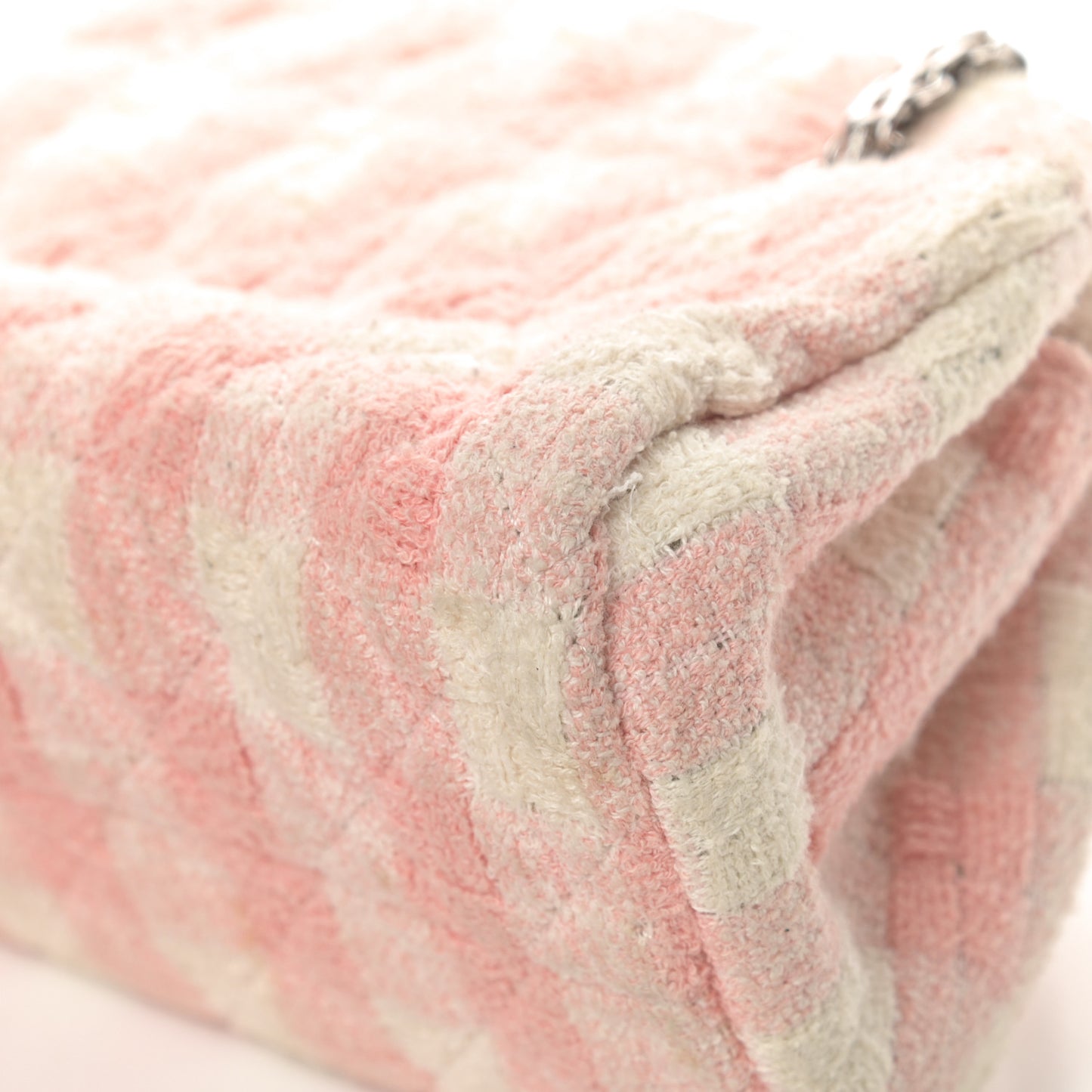 Tweed Quilted Small Just Mademoiselle Bowling Bag Pink White