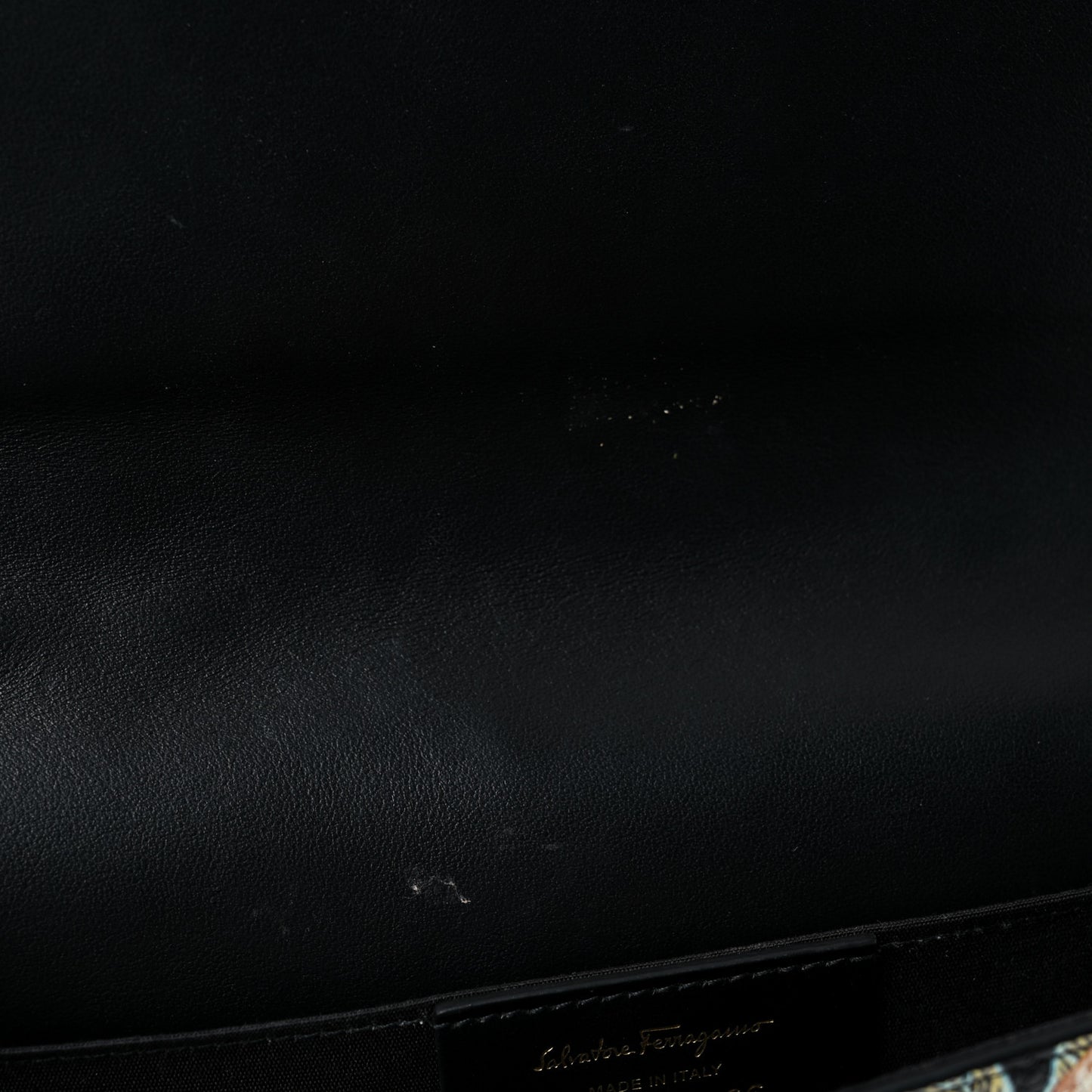 Floral Printed Hammered Calfskin Gancini Minibag Multicolor Black