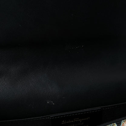 Salvatore Ferragamo Floral Printed Hammered Calfskin Gancini Minibag Multicolor Black 12 of 13