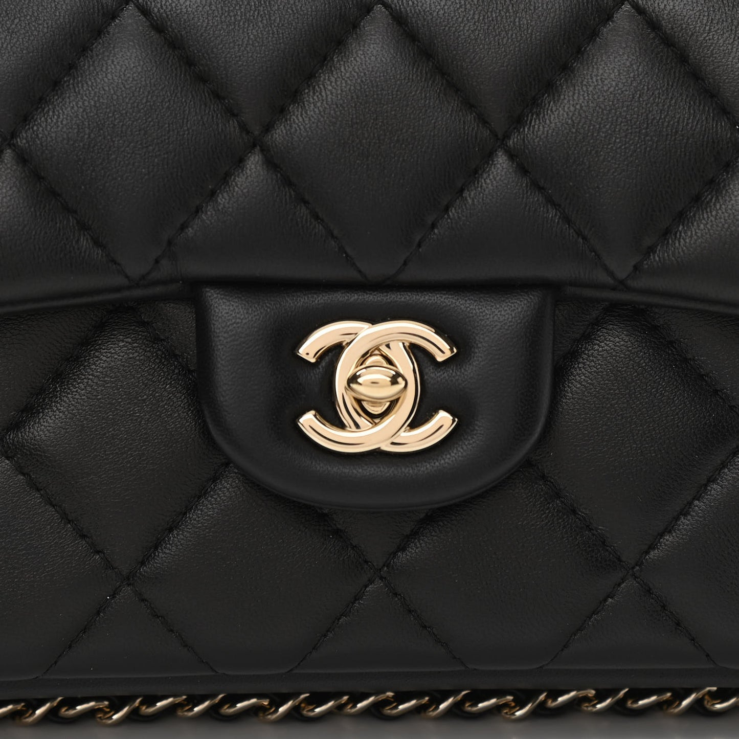 Lambskin Quilted Small My Precious Flap Black