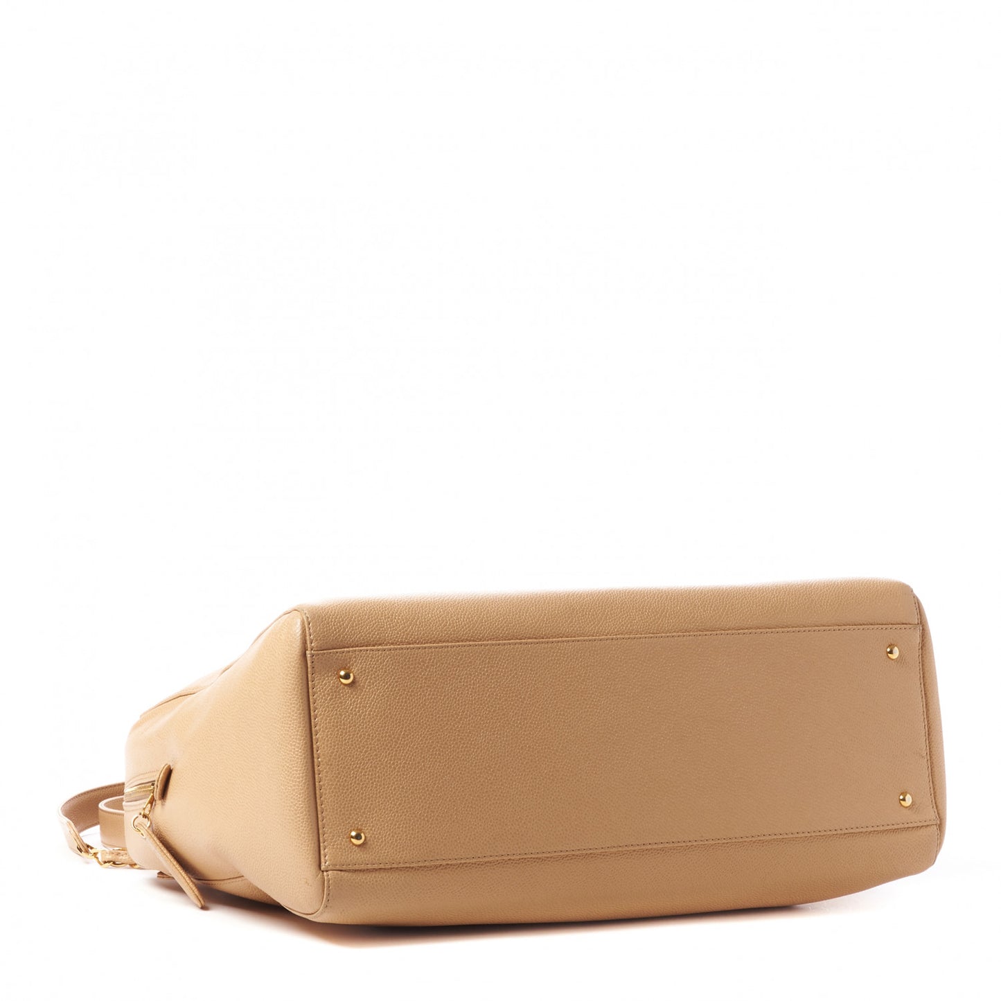 Caviar Large CC Shoulder Bag Beige