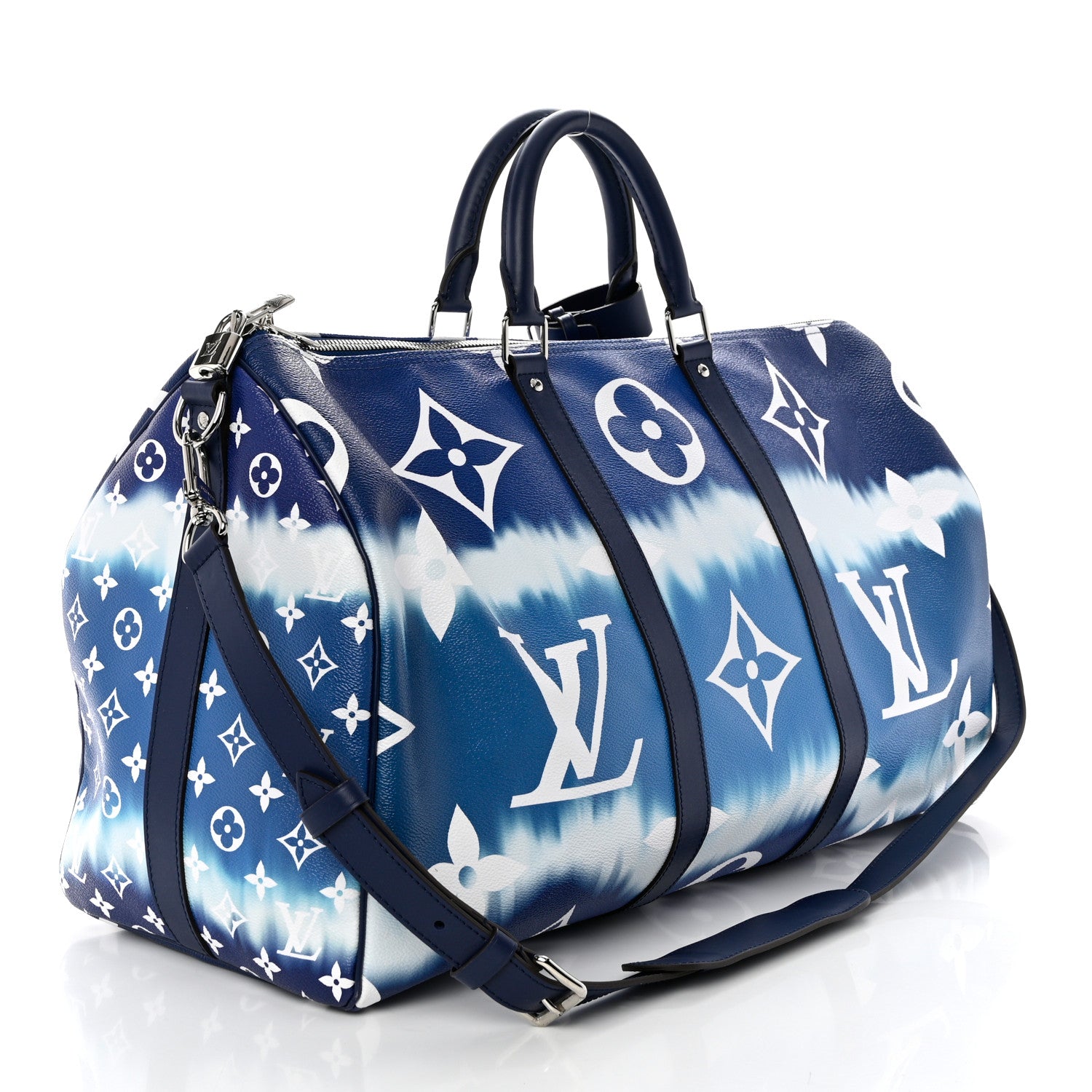 Louis Vuitton Monogram Escale Keepall Bandouliere 50 Blue 3 of 11
