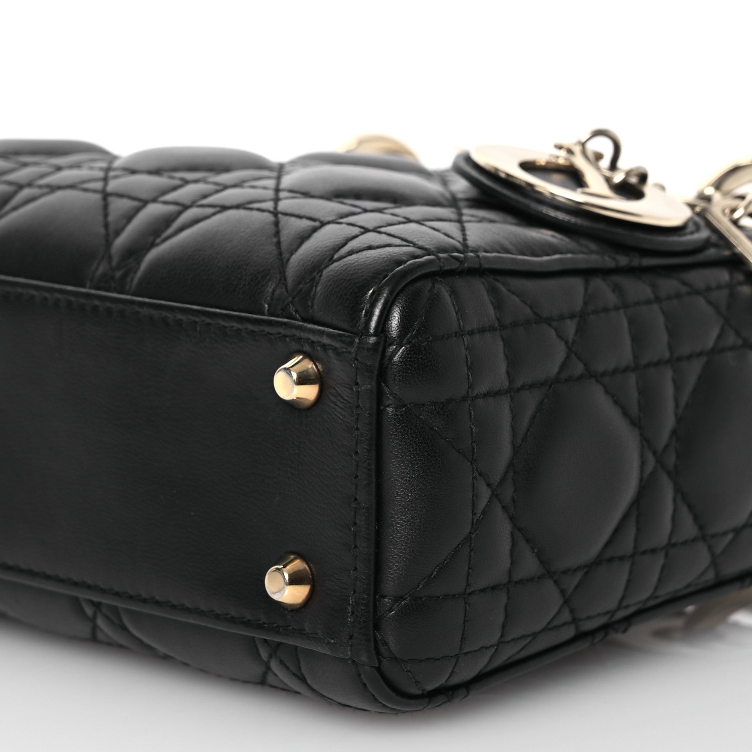 Christian Dior Lambskin Cannage Mini Lady Dior Black 10 of 17