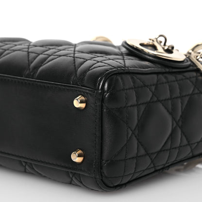 Christian Dior Lambskin Cannage Mini Lady Dior Black 10 of 17