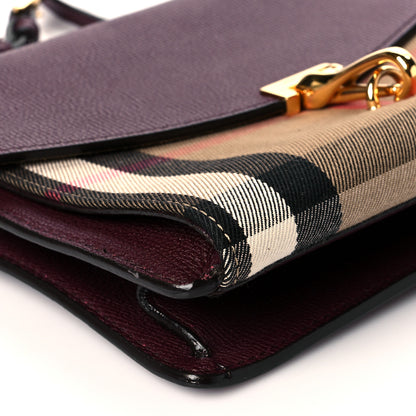 Burberry Derby Calfskin House Check Small Macken Crossbody Bag Mahogany Red 8 of 9