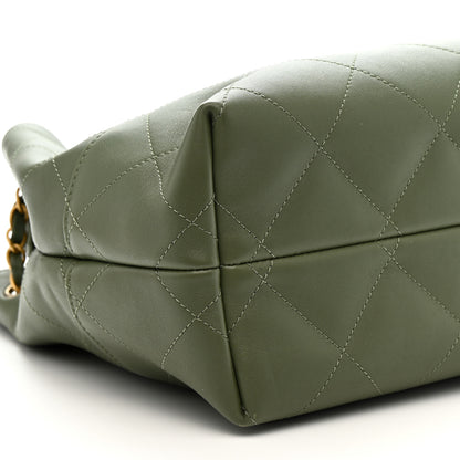 Chanel Calfskin Stitched Shopping Bag Khaki 9 of 10