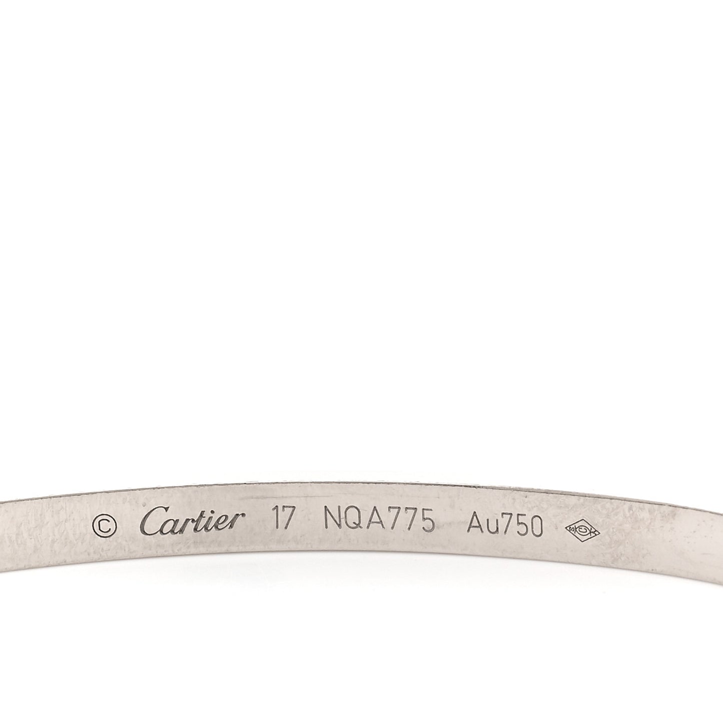 18K White Gold Small LOVE Bracelet 17