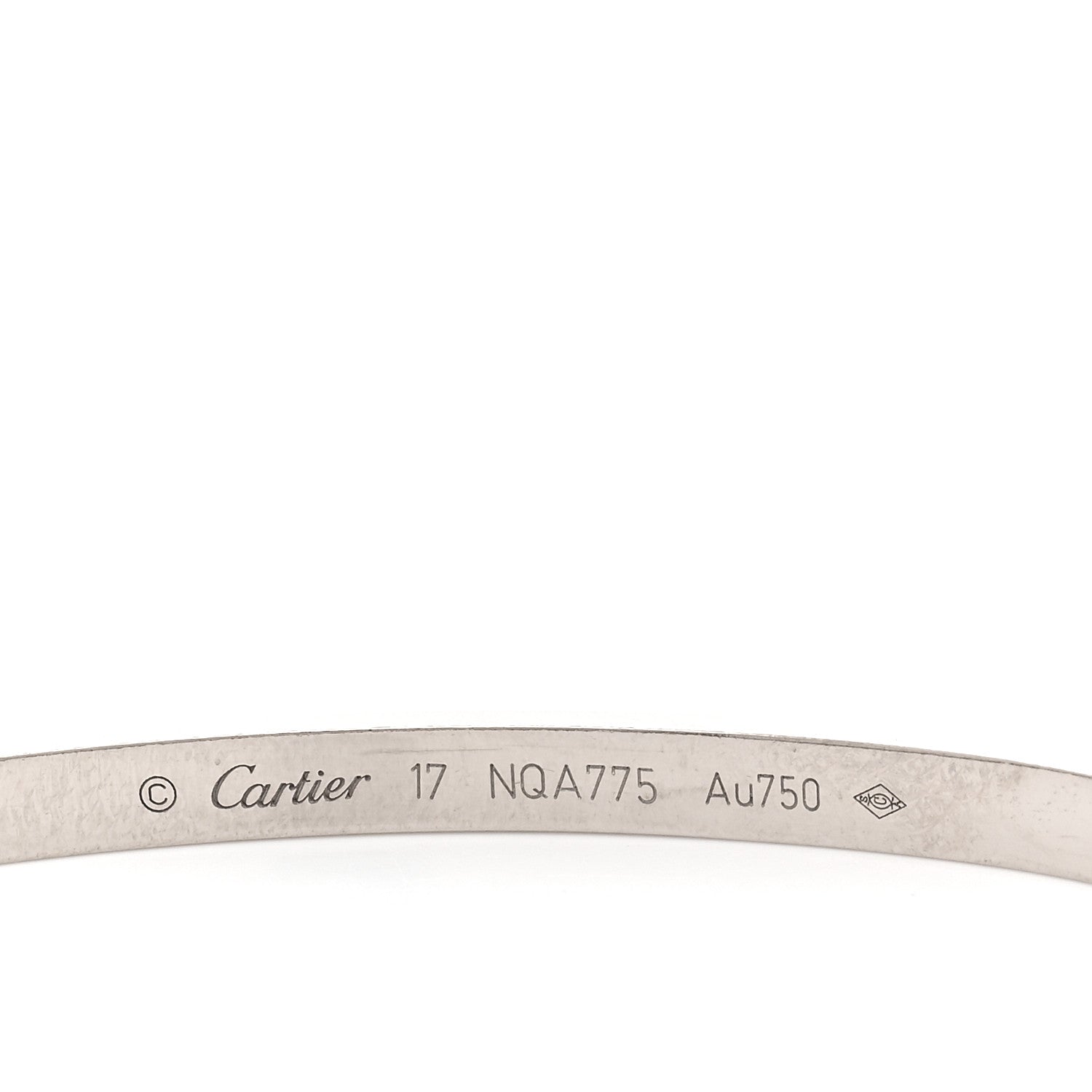 Cartier 18K White Gold Small LOVE Bracelet 17 5 of 6