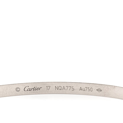 Cartier 18K White Gold Small LOVE Bracelet 17 5 of 6