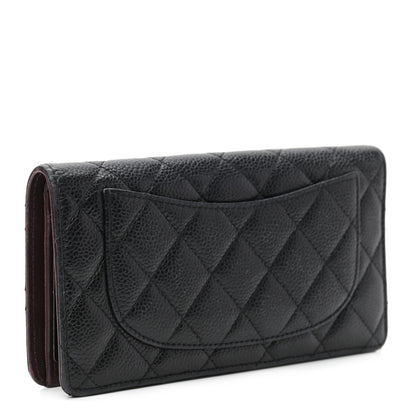 Chanel Caviar Quilted Yen Wallet Black 3 of 10