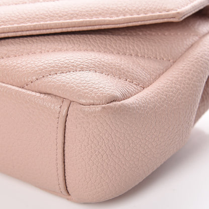 Saint Laurent Sheepskin Matelasse Monogram Classic Baby Chain Pale Pink Bag 10 of 13