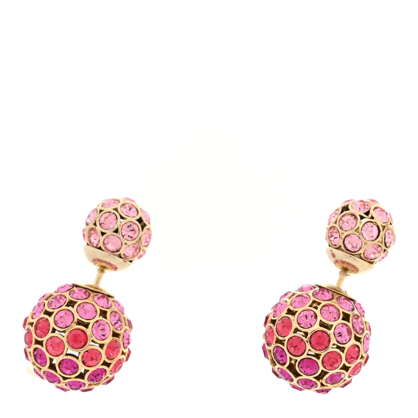 Crystal Mise En Dior Tribal Earrings Pink Gold