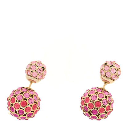 Christian Dior Crystal Mise En Dior Tribal Earrings Pink Gold 1 of 4