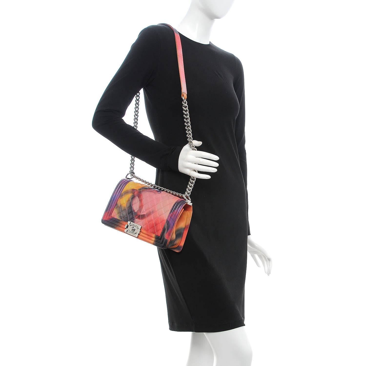 Chanel Printed Lambskin Quilted Medium Flower Power Boy Flap 2 of 9