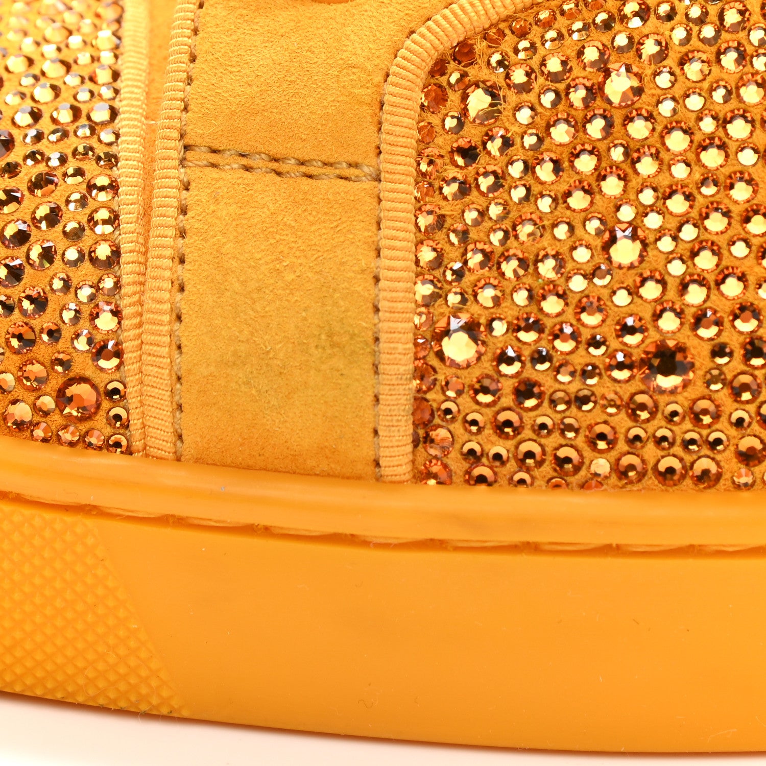 Christian Louboutin Calfskin Veau Velours Strass Louis Junior Flat Sneakers 41 Topaz 9 of 17