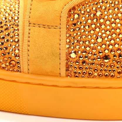 Christian Louboutin Calfskin Veau Velours Strass Louis Junior Flat Sneakers 41 Topaz 9 of 17