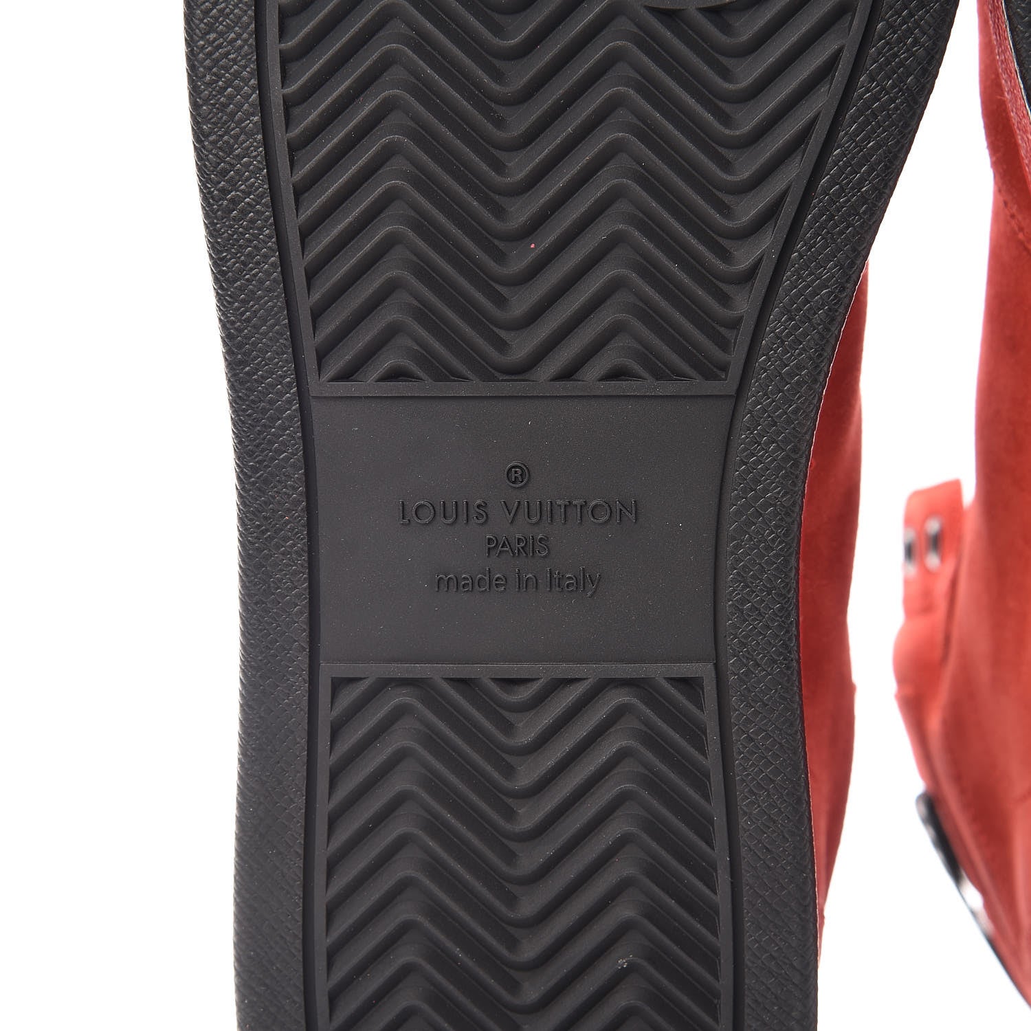 Louis Vuitton Suede Rivoli High Top Sneakers 11 Red 6 of 8