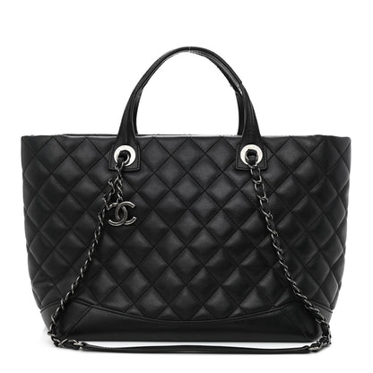 Chanel Calfskin Quilted Small Easy Shopping Tote Black 1 of 12