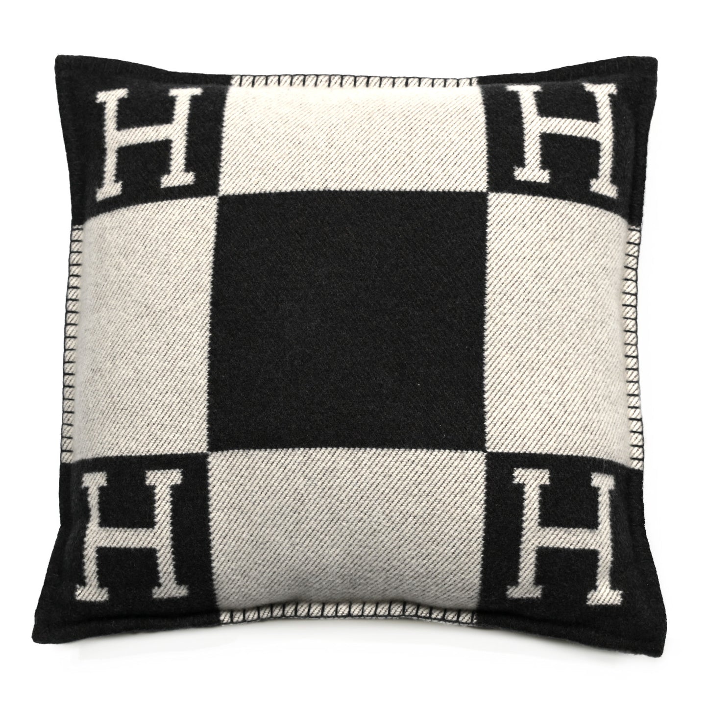 Wool Cashmere Avalon Pillow PM Ecru Gris Fonce
