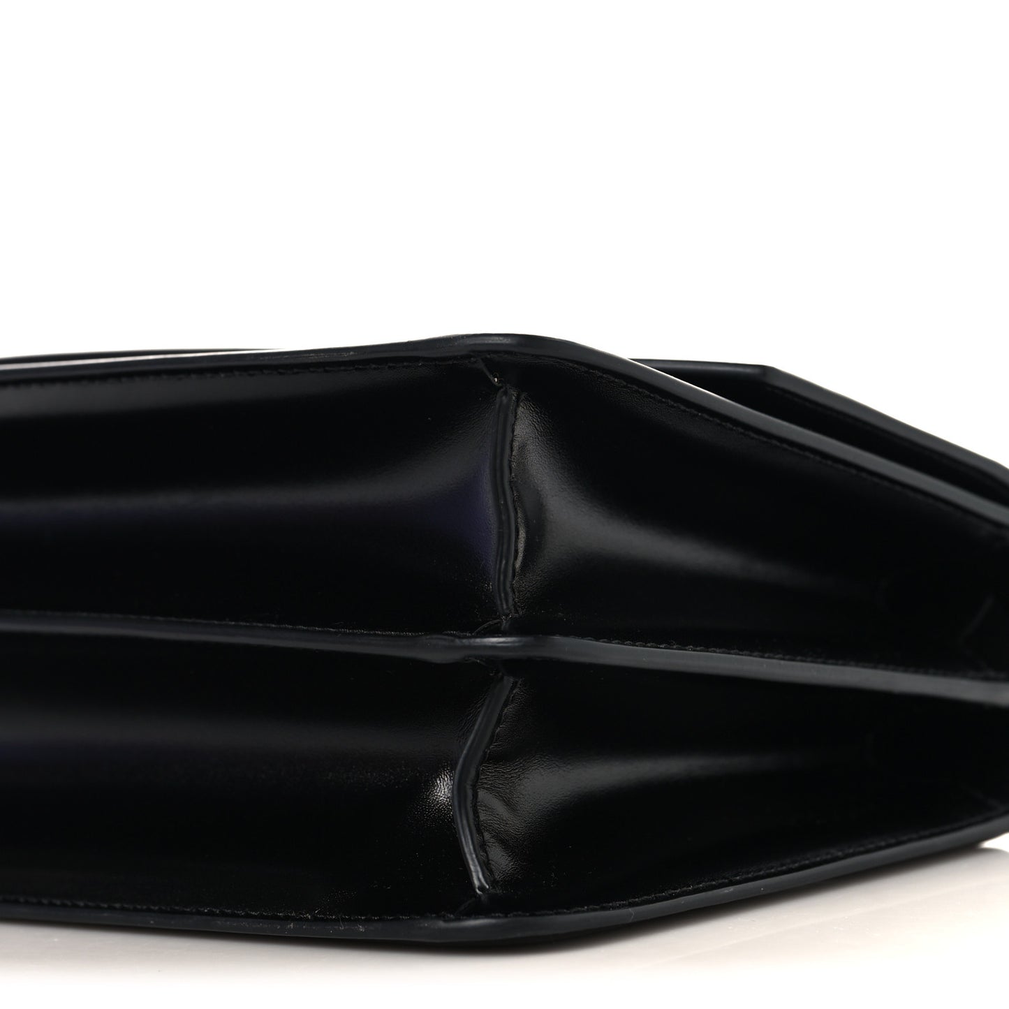 Shiny Calfskin Vlogo Vain Shoulder Bag Black