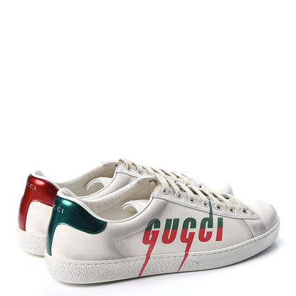 Gucci Distressed Calfskin Mens Ace Blade Sneakers 10 White 4 of 10