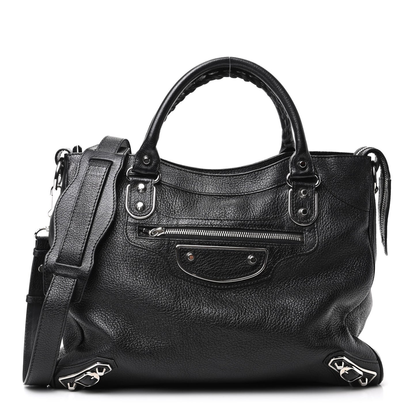 Chevre Silver Metallic Edge Hardware Velo Black
