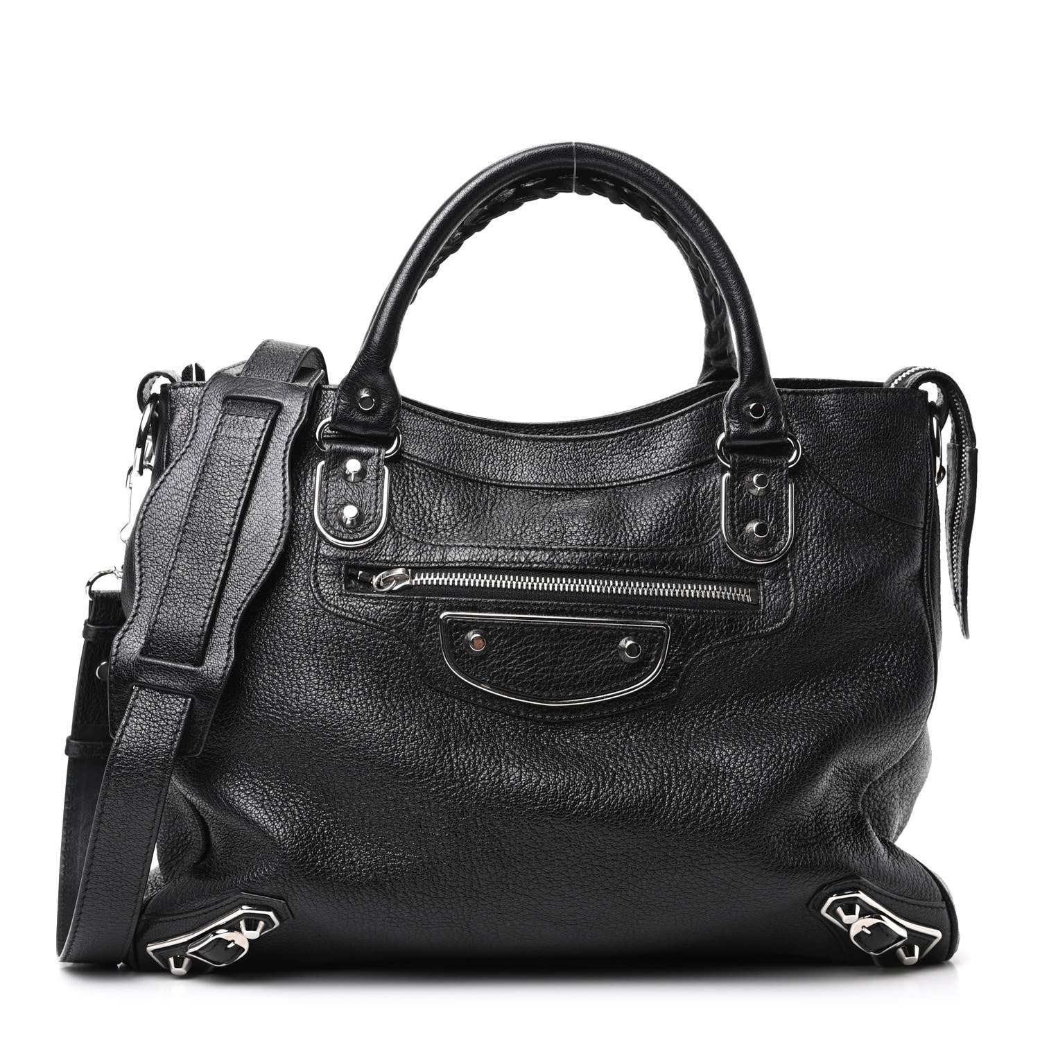 Balenciaga Chevre Silver Metallic Edge Hardware Velo Black 1 of 10