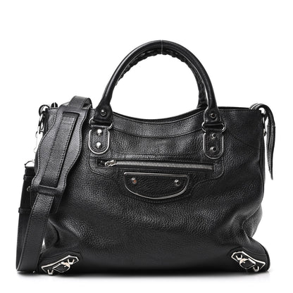 Balenciaga Chevre Silver Metallic Edge Hardware Velo Black 1 of 10