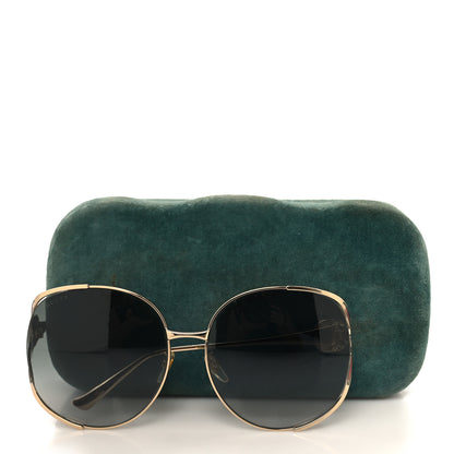 Gucci Metal Oversized Round Frame GG0225S Sunglasses Gold 7 of 7