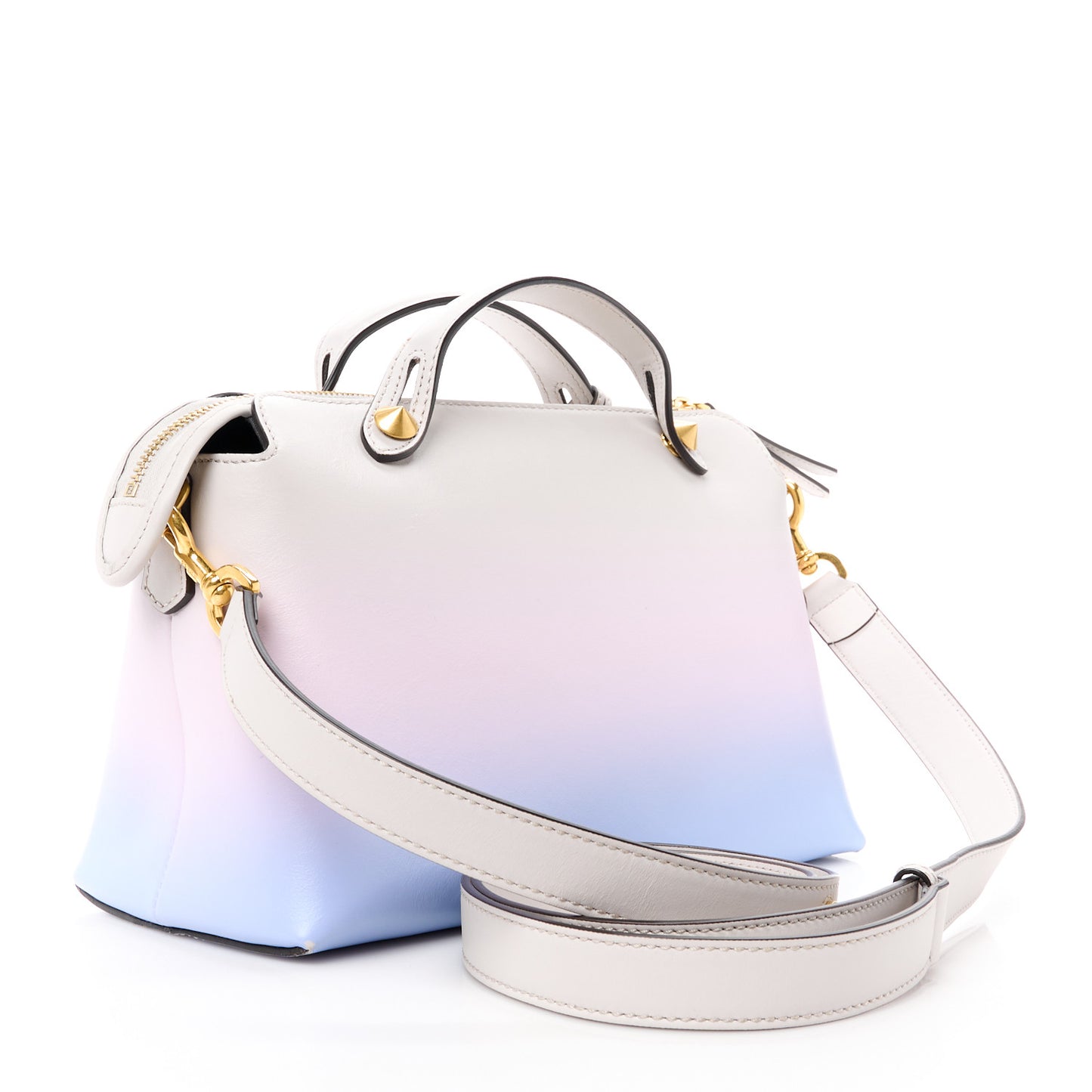 X JOSHUA VIDES Vitello Century Sfumato Medium By The Way Boston Bag Ghiaia Rosa Azzurro