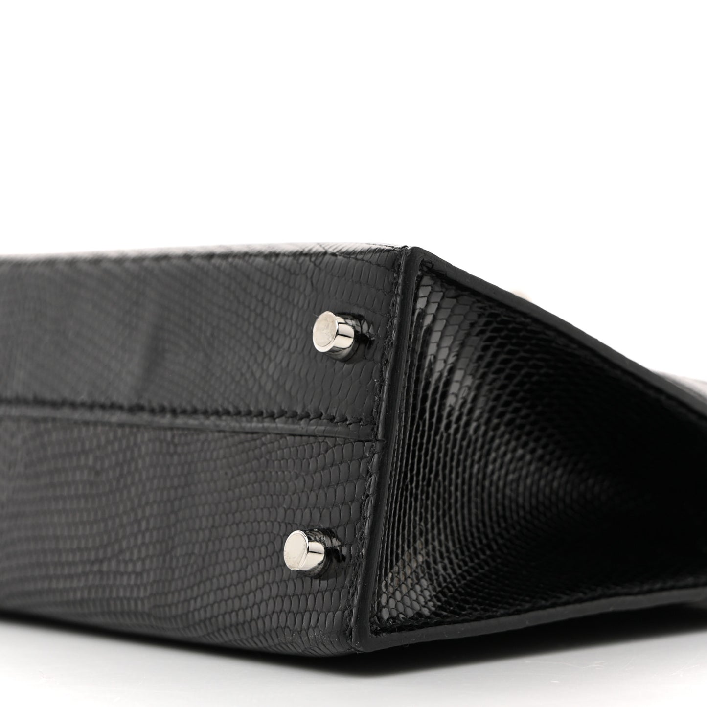 Shiny Lizard Mini Kelly Sellier 20 Black