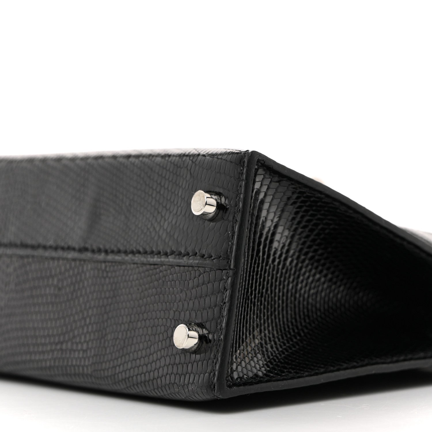 Hermes Shiny Lizard Mini Kelly Sellier 20 Black 10 of 14