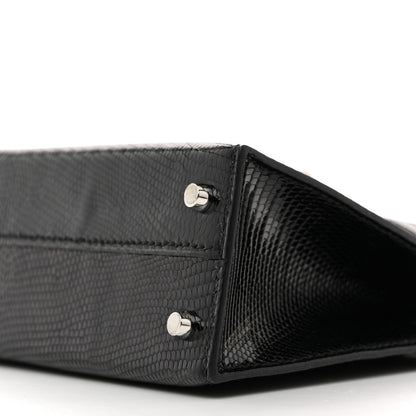 Hermes Shiny Lizard Mini Kelly Sellier 20 Black 10 of 14