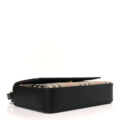 Burberry Grainy Calfskin Vintage Check Hampshire Crossbody Black 4 of 8