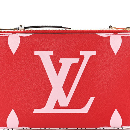 Louis Vuitton Monogram Giant Double Zip Pochette Rouge 7 of 9