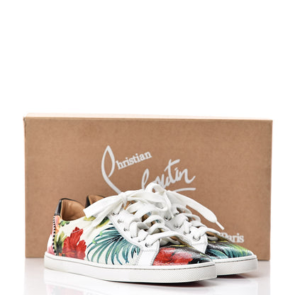 Christian Louboutin Crackled Calfskin Patent Hawaii Print Womens Seava Sneakers 38 Multi 17 of 17
