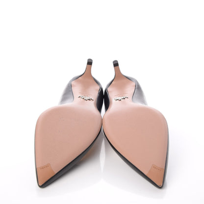 Prada Vitello Kitten Heels Pumps 36 Black 7 of 10