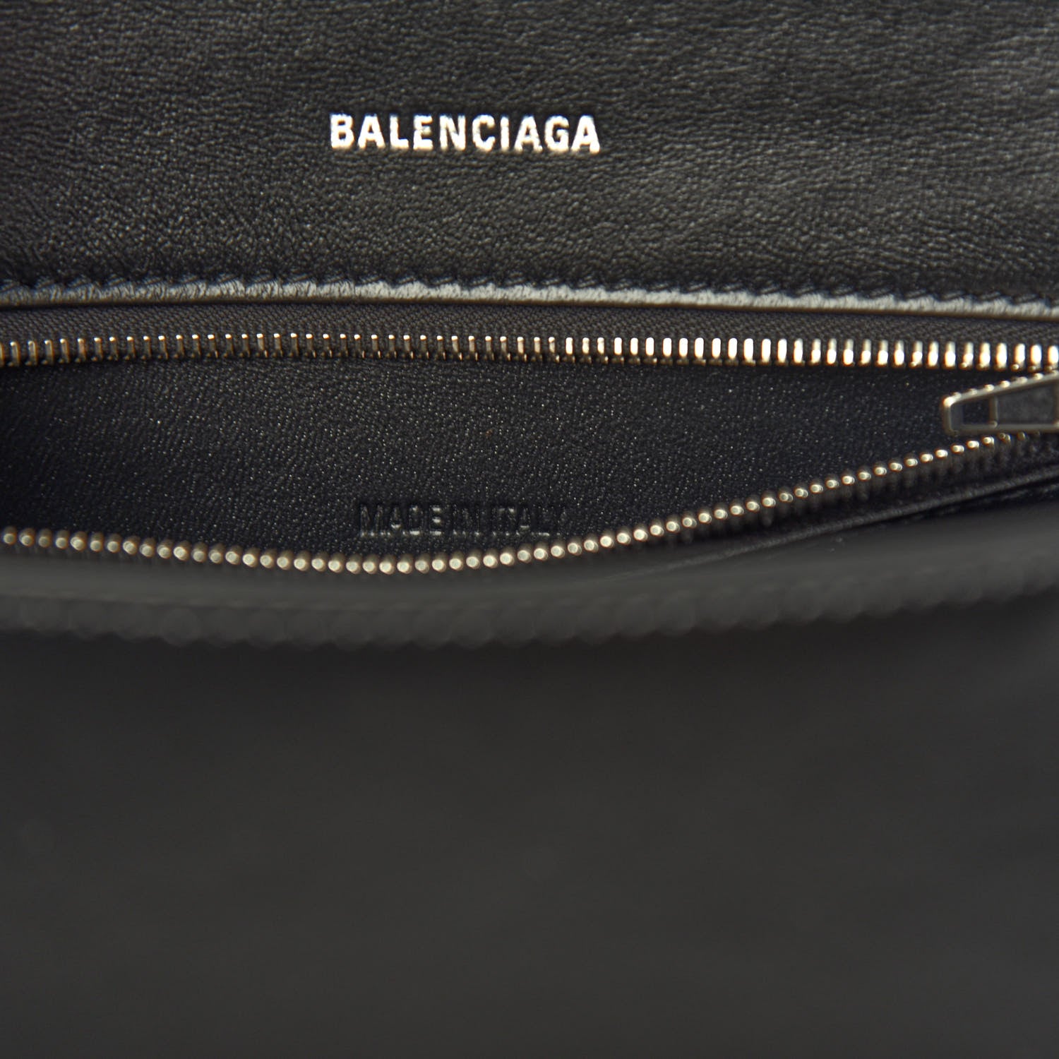 Balenciaga Shiny Box Calfskin Graffiti Logo Small Hourglass Top Handle Bag Black Silver 7 of 10