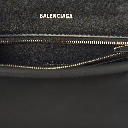 Balenciaga Shiny Box Calfskin Graffiti Logo Small Hourglass Top Handle Bag Black Silver 7 of 10