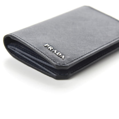 Prada Saffiano Corner Card Holder Baltico 7 of 10
