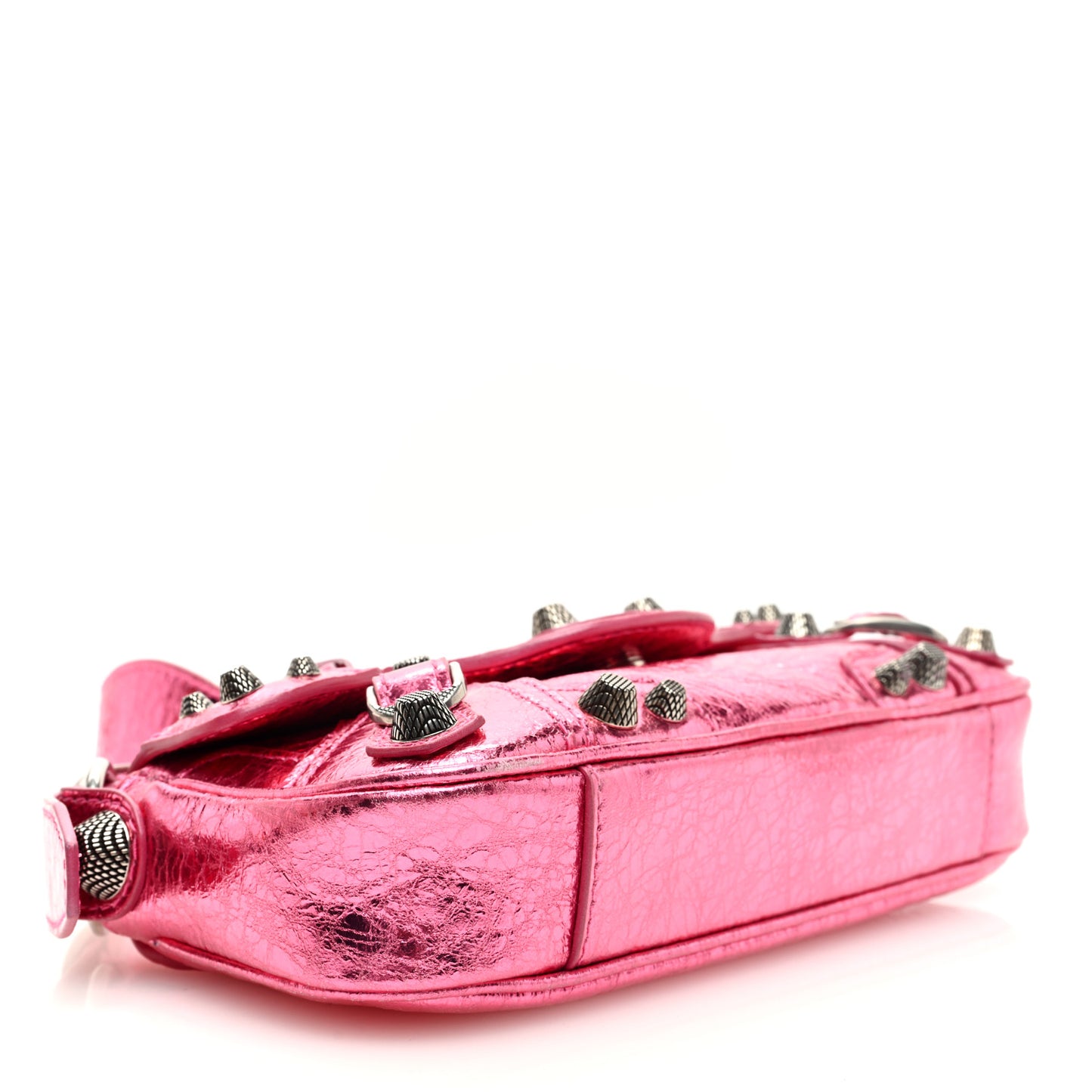 Metallic Agneau Arena Le Cagole Sling Bag XS Pink